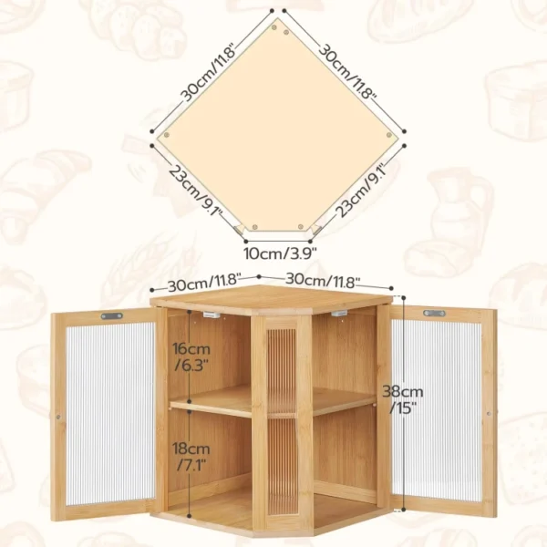 Bamboo Corner Bread Bin - Image 2