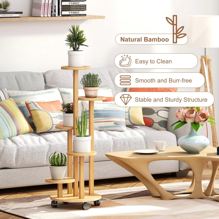 Bulb Tree Standee Tall Bamboo Plant Stand